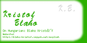 kristof blaho business card